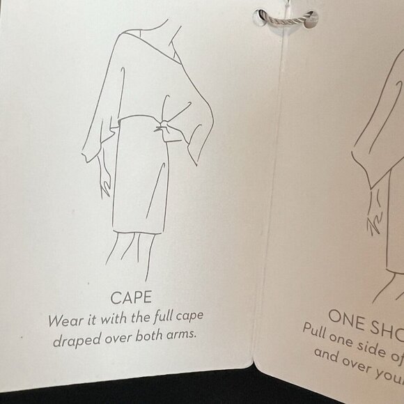 Chicos Small Black Dress Convertible Wear 3 Way Styling Solid Cape NWT $119 - Picture 3 of 13